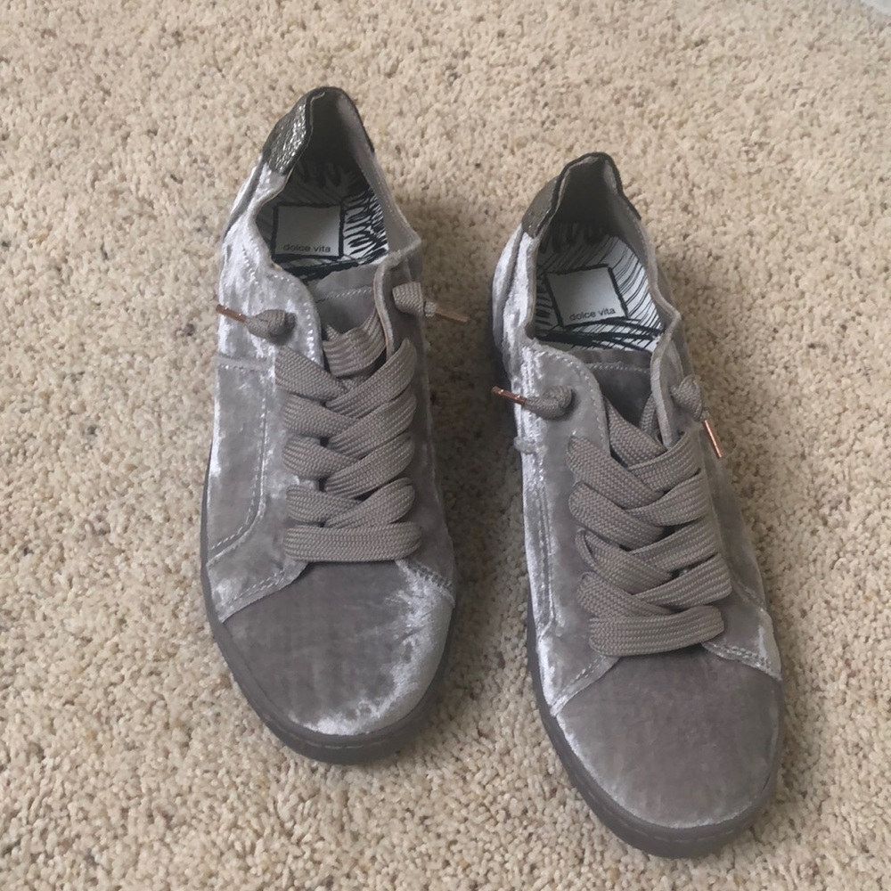 Dolce Vita velour slip on sneakers